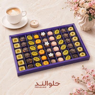 کد محصول 73 (پک هدیه  سورمه ای میکس حلوا مدرن برشتوک)